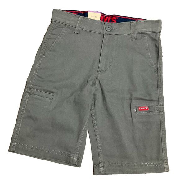 Levi's Boy’s Cargo Shorts Straight Leg Stretch Adjustable Waist Gray Size 10 NWT - Picture 3 of 9
